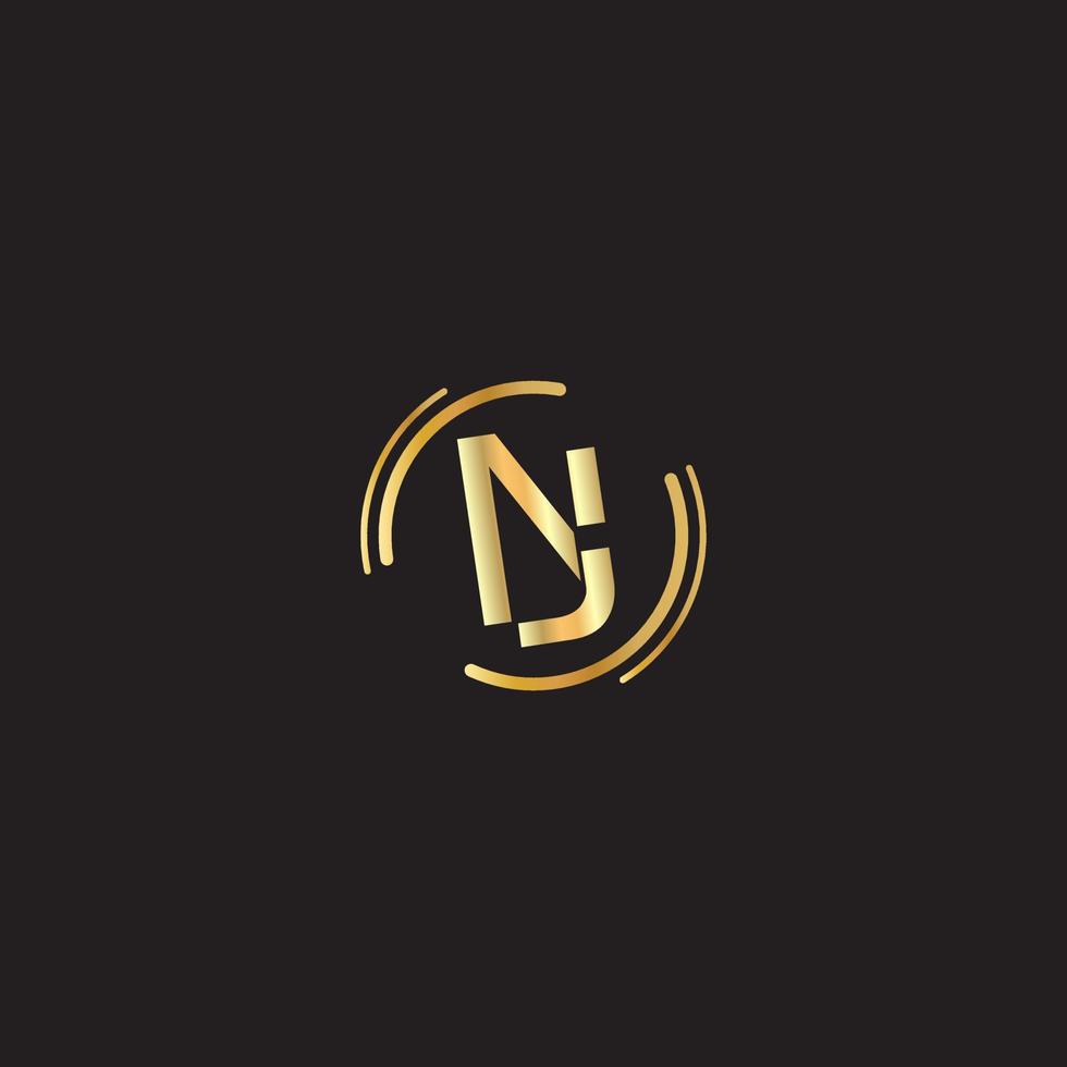 nj tekst logo vector