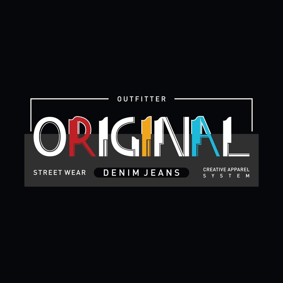 origineel denim jeans typografie t overhemd en kleding ontwerp vector