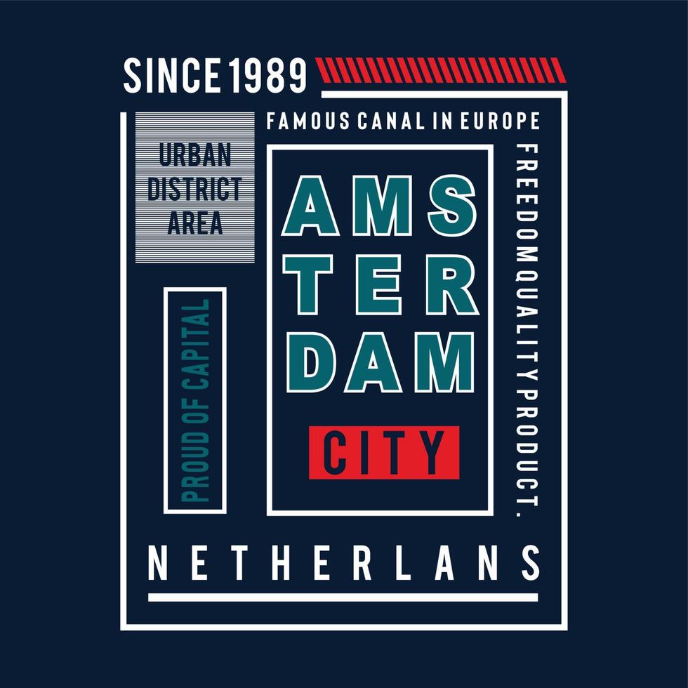 Amsterdam typografie vector illustratie voor t overhemd