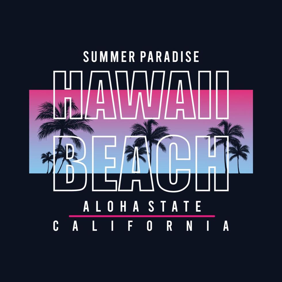 hawai strand zomer paradijs typografie, t-shirt grafiek, vectoren