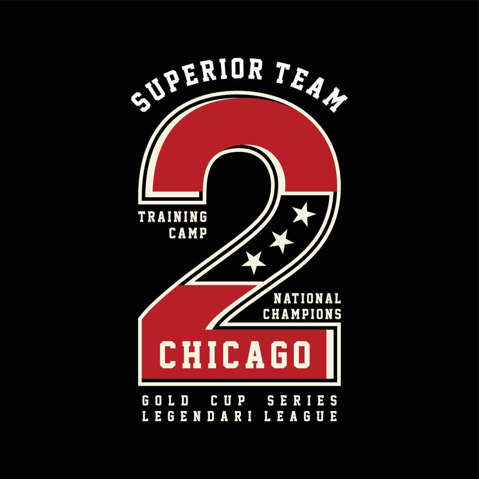 alfabet en numeriek ontwerp voor de chicago nationaal kampioen, de team vlaggenschip voor t-shirts en andere toepassingen vector