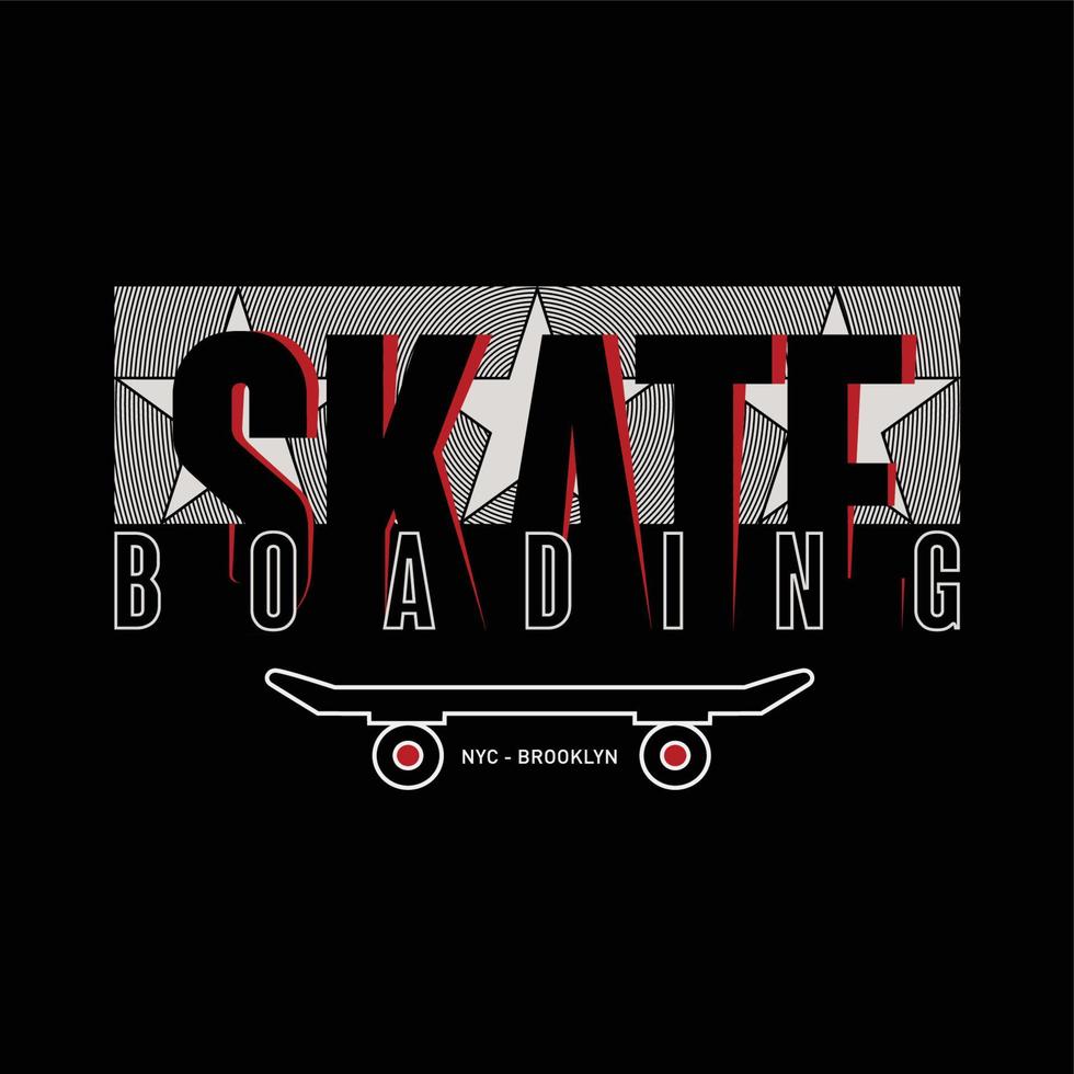 vector illustratie Aan de thema van skateboarden en skateboard in nieuw york stad, Brooklyn. sport typografie, t-shirt grafiek, poster, afdrukken, ansichtkaart