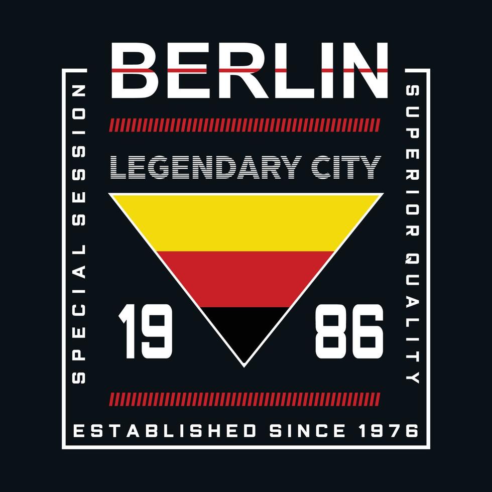 berlijn legendarisch stad typografie ontwerp voor t overhemd ,vector illustratie vector
