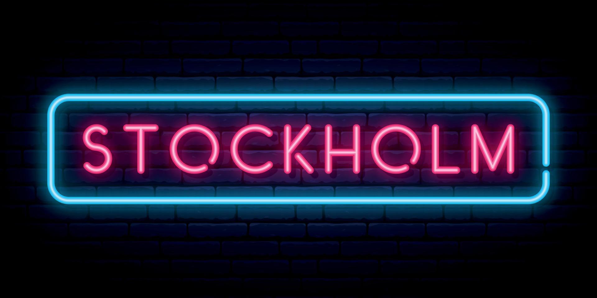 Stockholm neon teken. vector