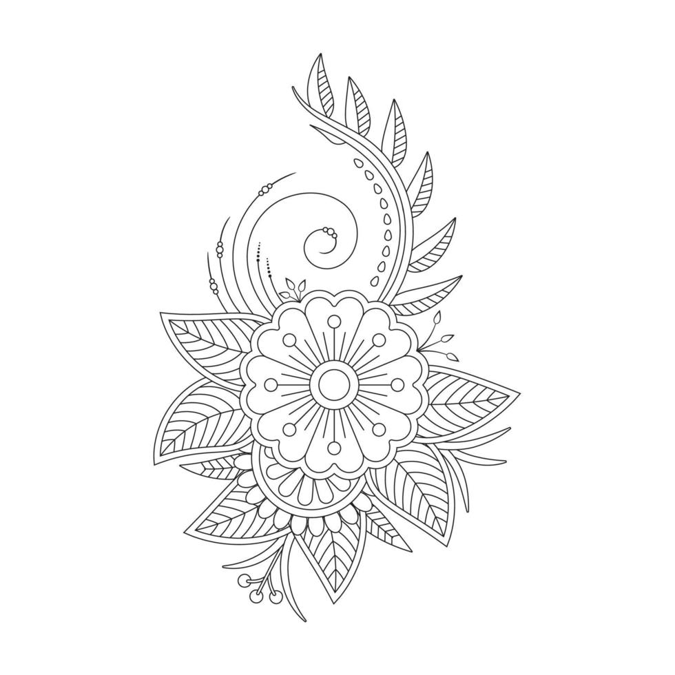 mehndi bloemen kleur bladzijde voor volwassen vector