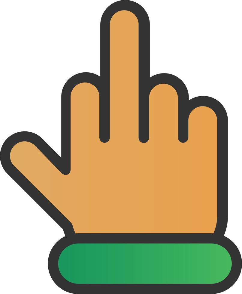 hand- midden- vinger vector icoon ontwerp