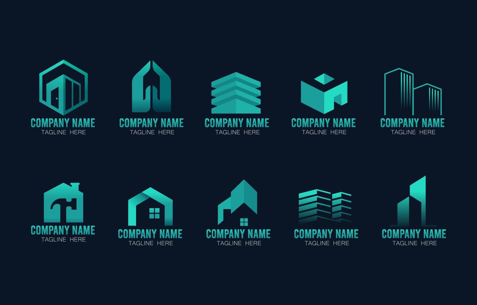 gebouw en huis bouw logo vector