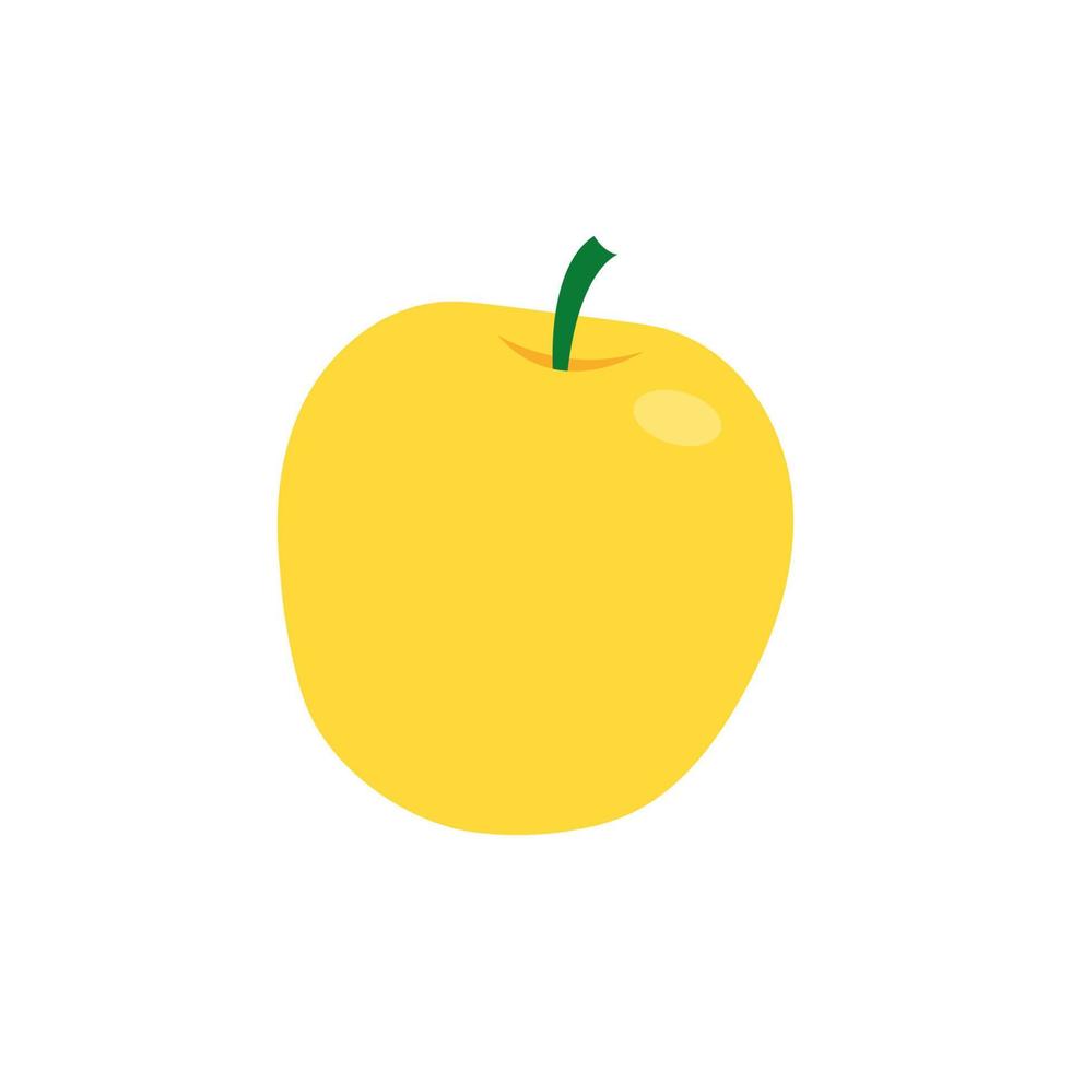 geel appel geheel fruit geïsoleerd Aan wit achtergrond. vector