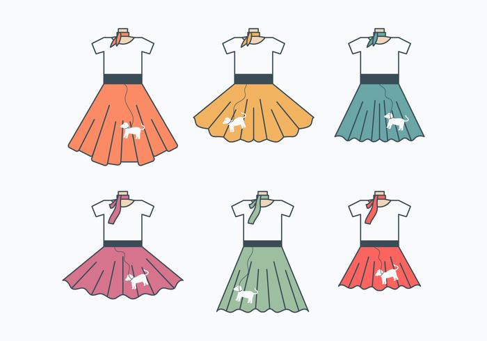 Retro Poedelrok Collectie vector