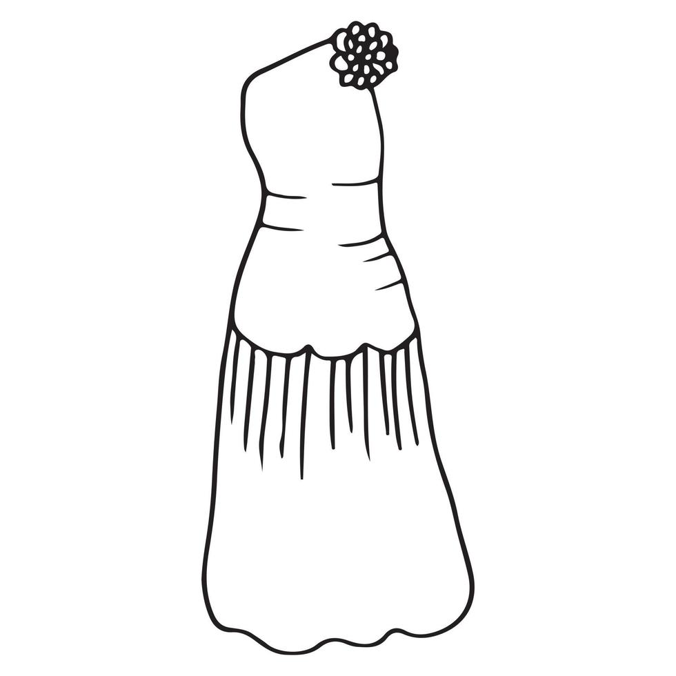 doodle hand tekenen met kinderkleding. vectorillustratie van lijnen en kleurplaten voor kinderen vector