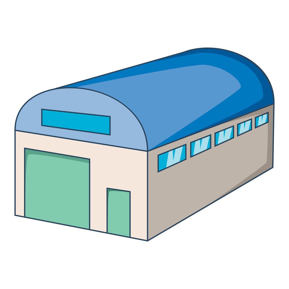 magazijn gebouw icoon, tekenfilm stijl vector