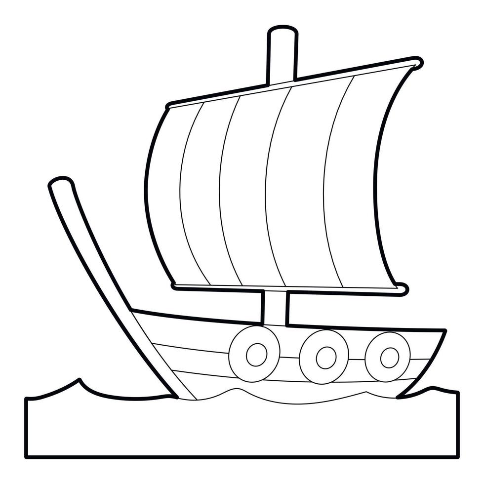 het zeilen schip icoon , schets stijl vector