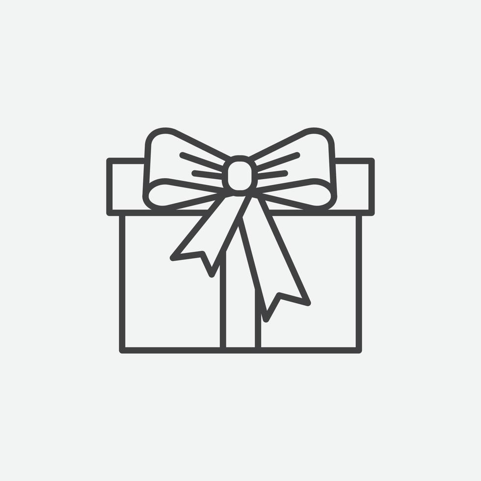 Kerstmis geschenk doos met lint boog icoon. verjaardag geschenk ontwerp element. vector illustratie