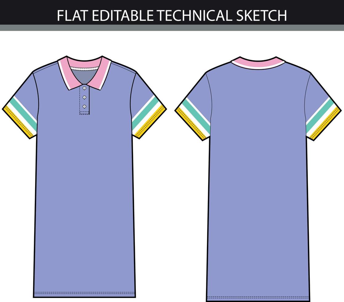 kleurblok polo jurk vector het dossier