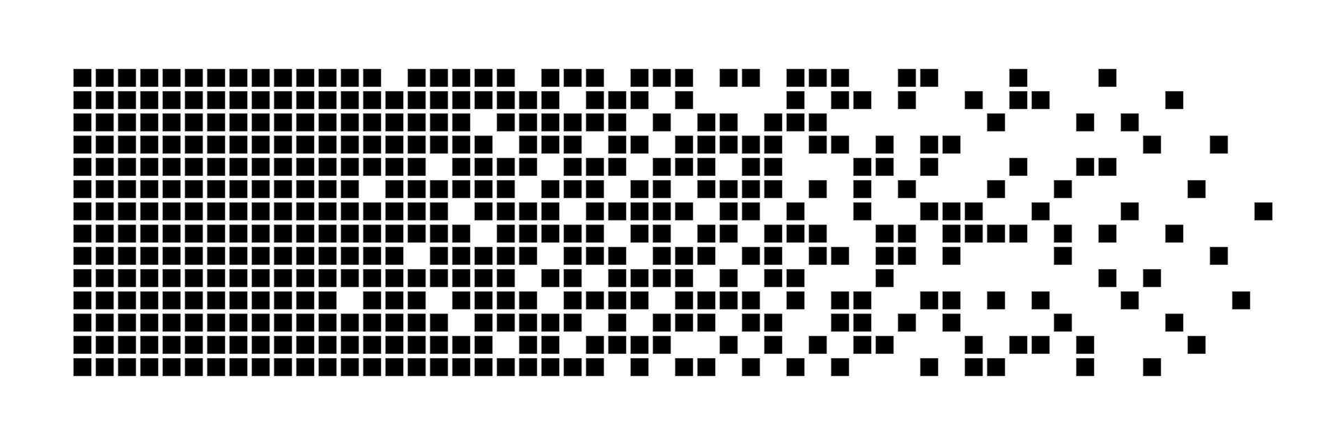 pixel desintegratie achtergrond. halftone fragment. verspreid stippel patroon. concept van desintegratie. plein pixel mozaïek- texturen met plein deeltjes. vector illustratie Aan wit achtergrond