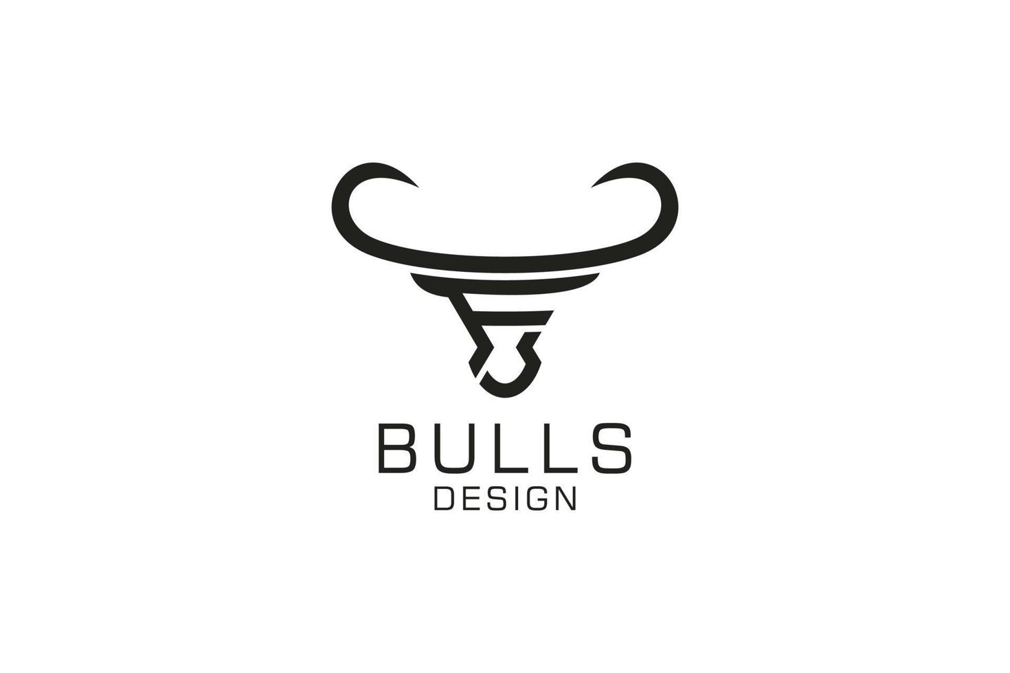 brief f logo, stier embleem, hoofd stier logo, monogram logo ontwerp sjabloon element vector