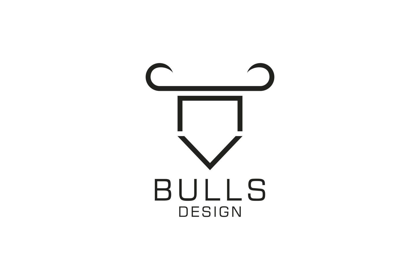 brief n logo, stier embleem, hoofd stier logo, monogram logo ontwerp sjabloon element vector