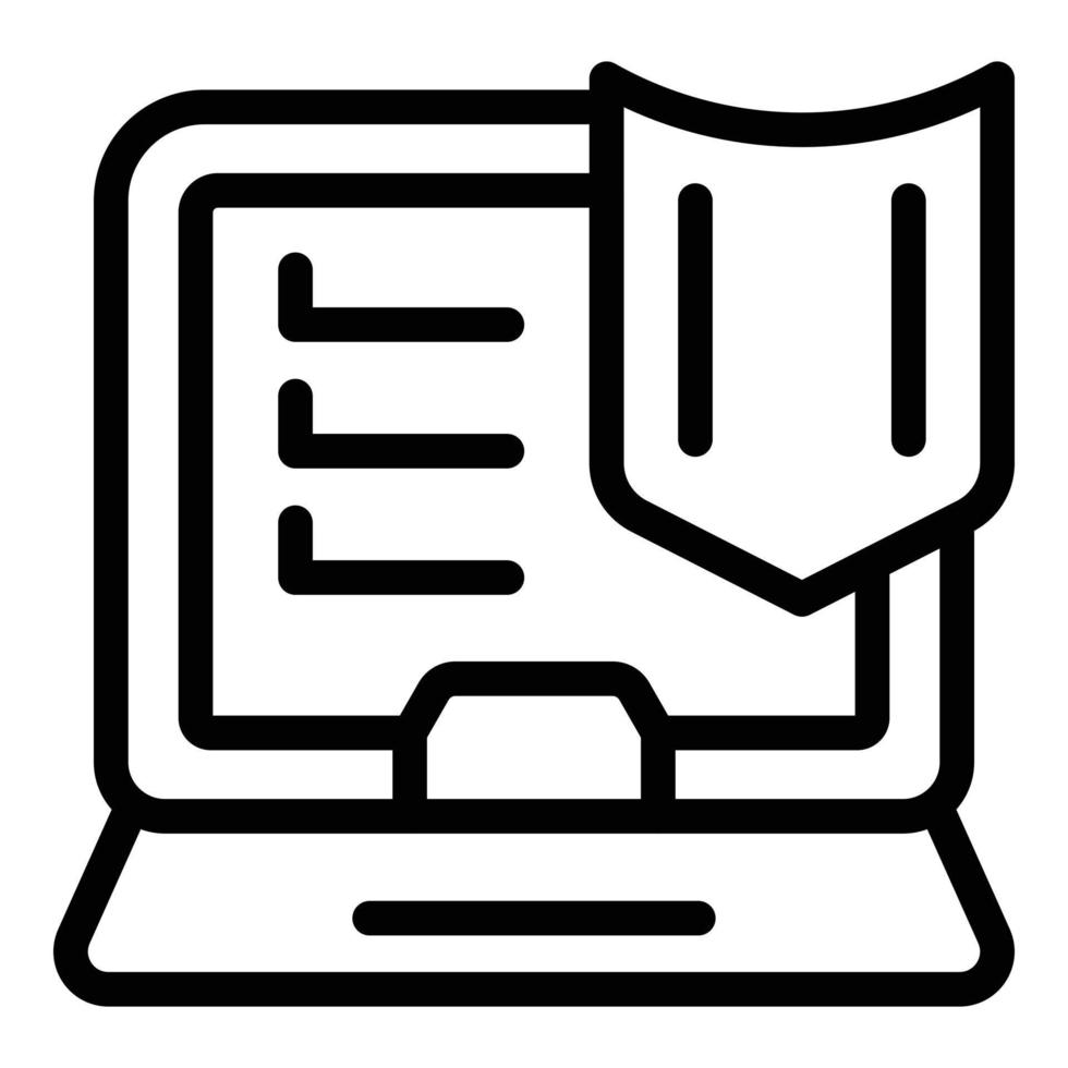 laptop vpn toegang icoon schets vector. online veiligheid vector