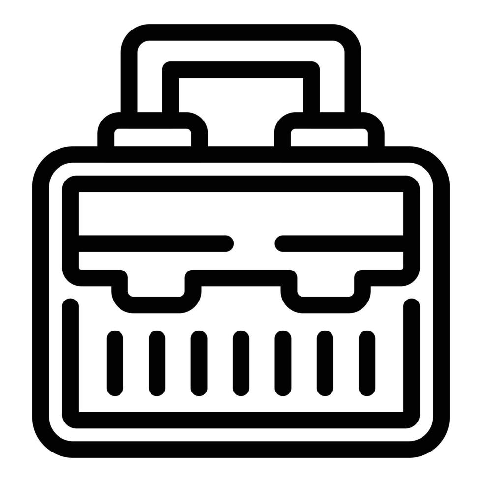 Open gereedschapskist icoon schets vector. reparatie doos vector