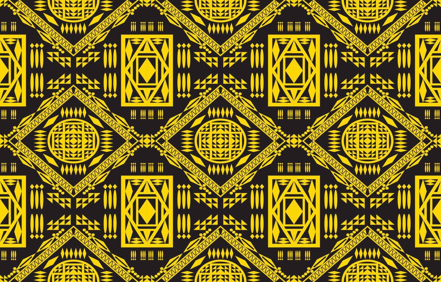 Aziatisch Chinese stijl tribal kleding stof textiel meetkundig patroon gouden kleur concept. ontwerp voor tapijt, gordijn, borduurwerk, kleding, inpakken, batik, behang, achtergrond naadloos vector illustratie