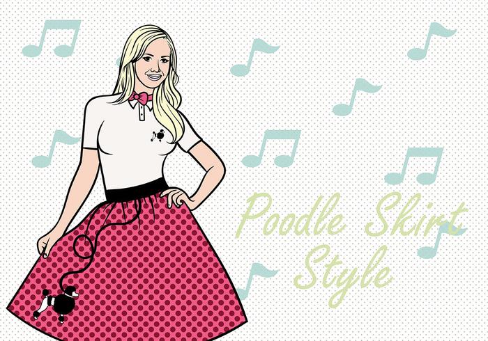 50s Poedelrok Vector Achtergrond