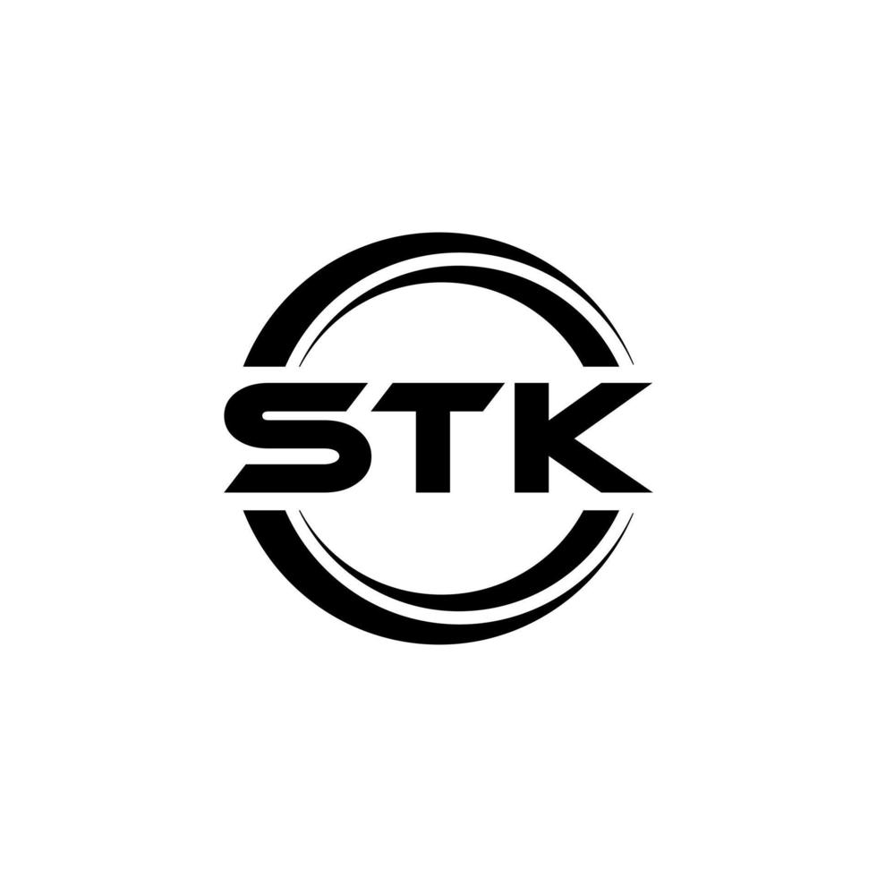 stk brief logo ontwerp in illustratie. vector logo, schoonschrift ontwerpen voor logo, poster, uitnodiging, enz.