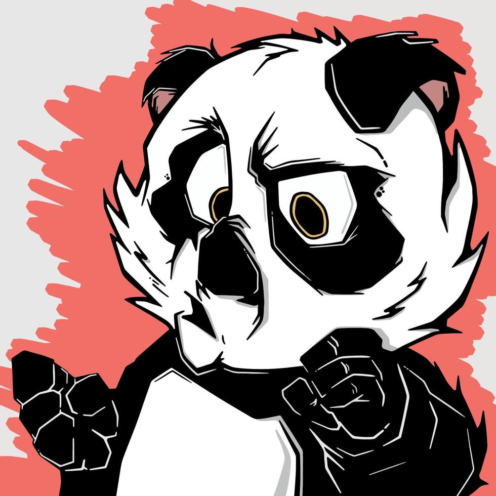 illustratie van panda graffiti stijl vector