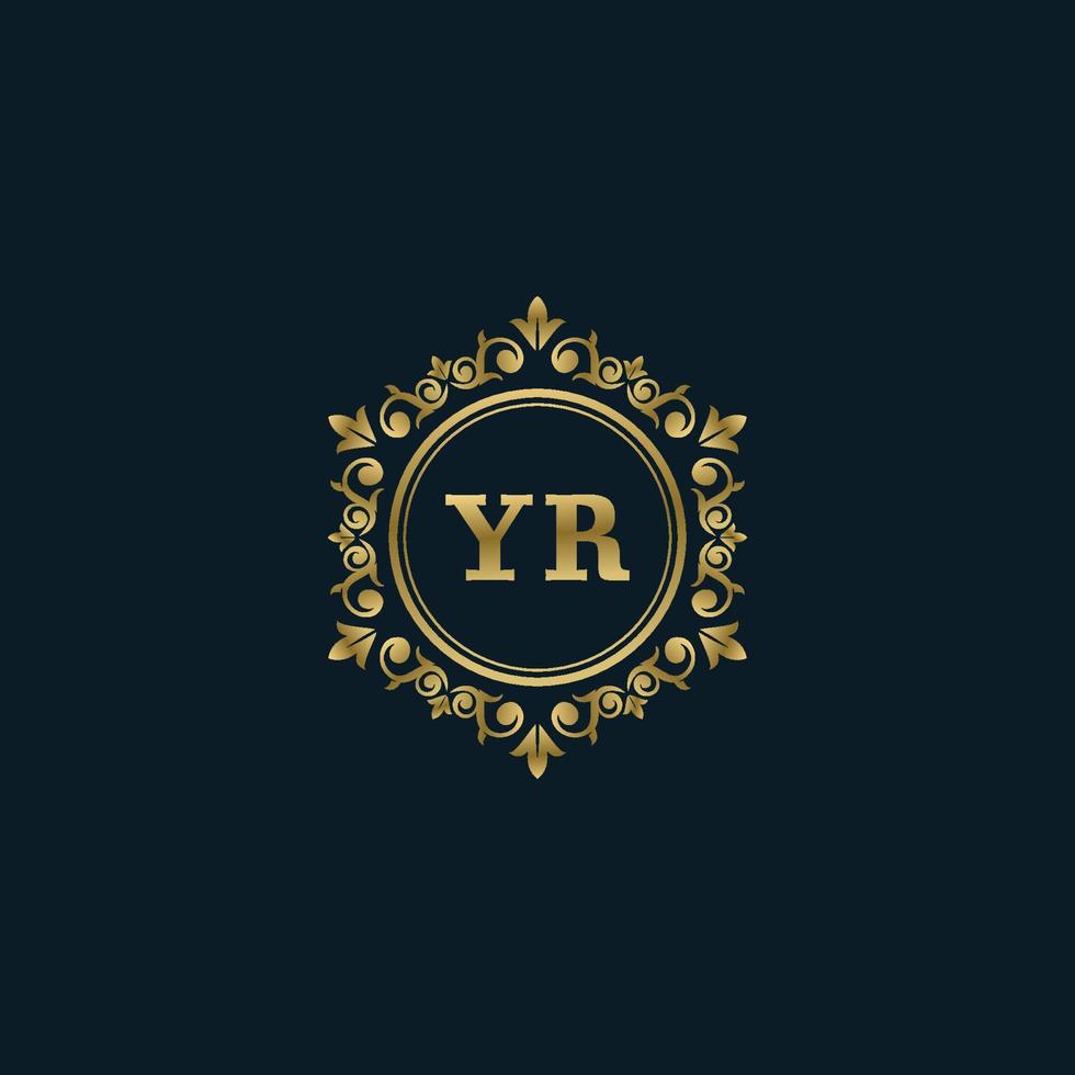 brief jaar logo met luxe goud sjabloon. elegantie logo vector sjabloon.