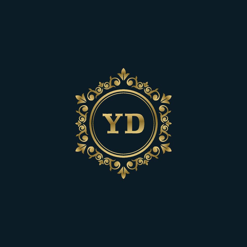 brief yd logo met luxe goud sjabloon. elegantie logo vector sjabloon.