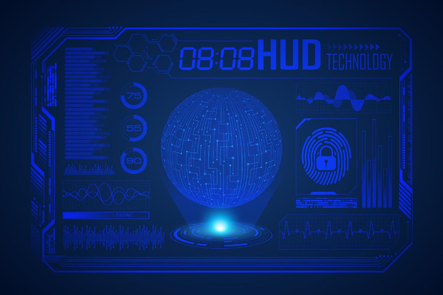 modern hud technologie scherm achtergrond vector