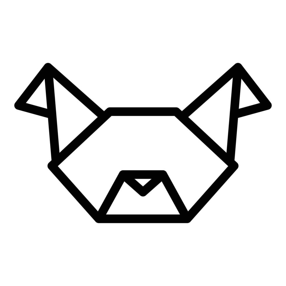 origami hond gezicht icoon schets vector. meetkundig dier vector