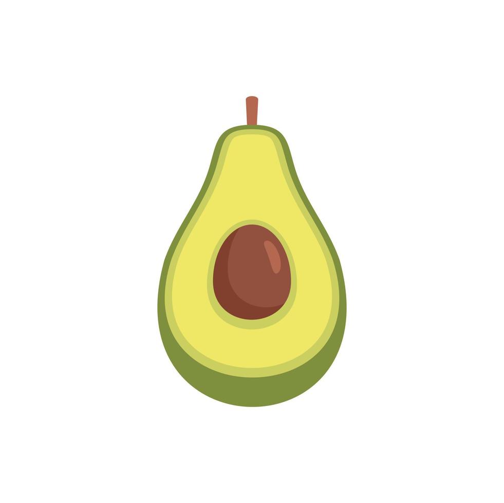 voor de helft avocado icoon vlak geïsoleerd vector