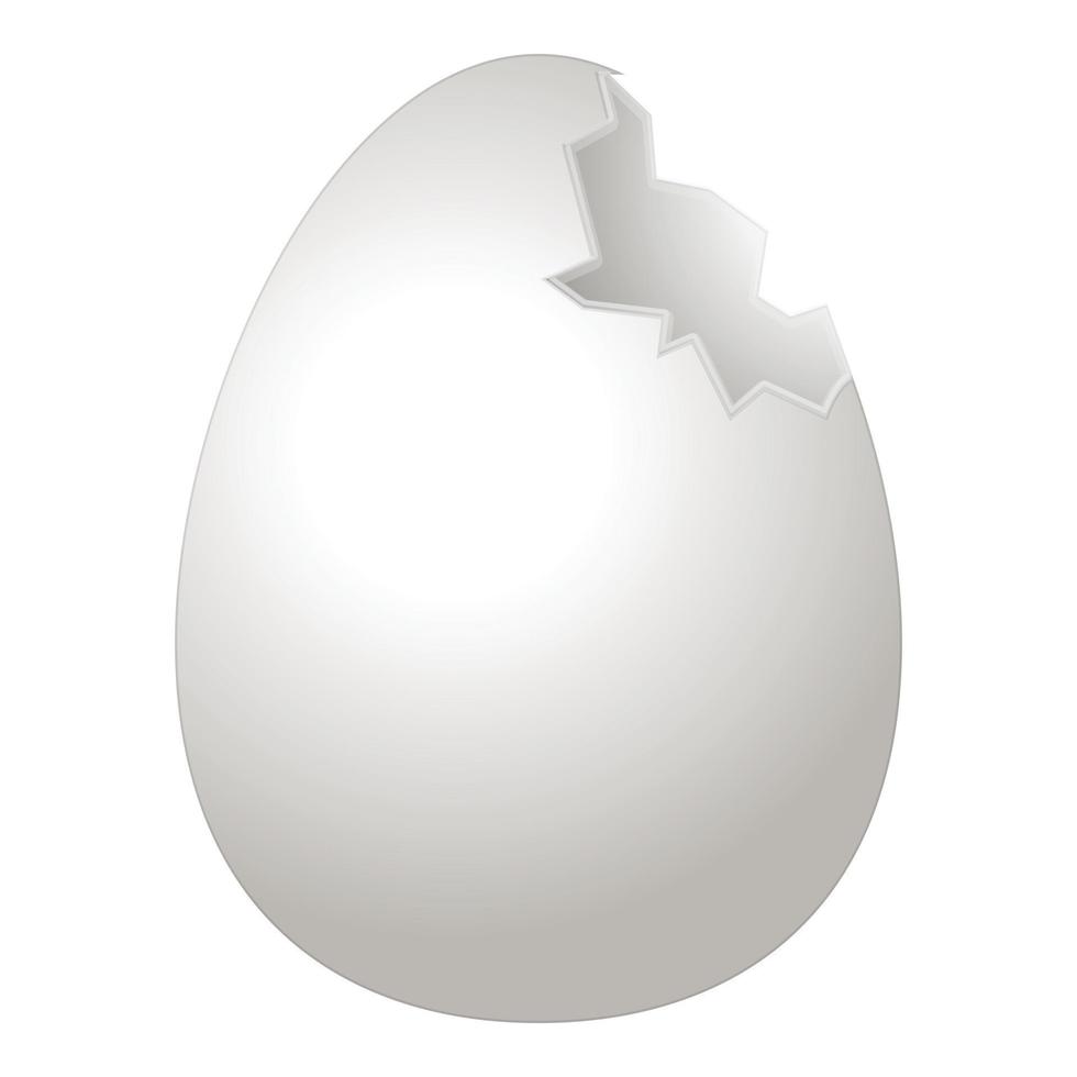 Open gebroken ei icoon tekenfilm vector. kip eierschaal vector