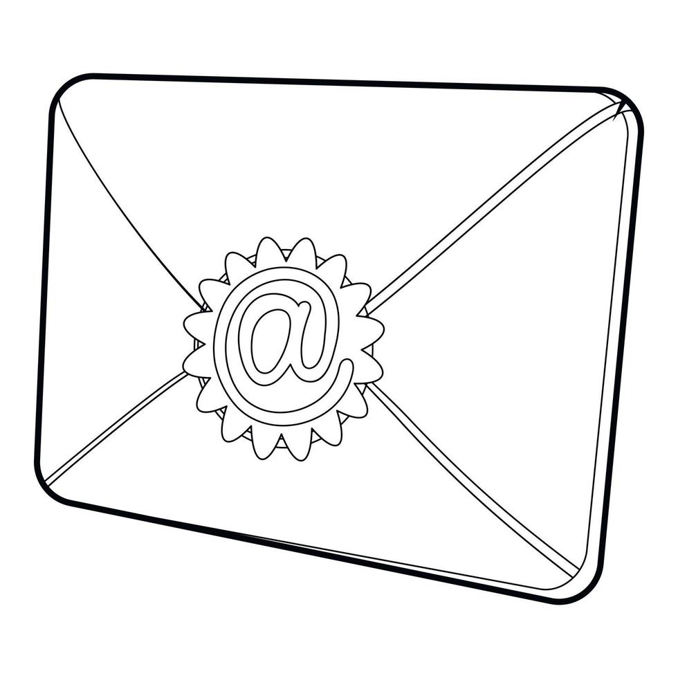 envelop met e-mail teken icoon, isometrische 3d stijl vector