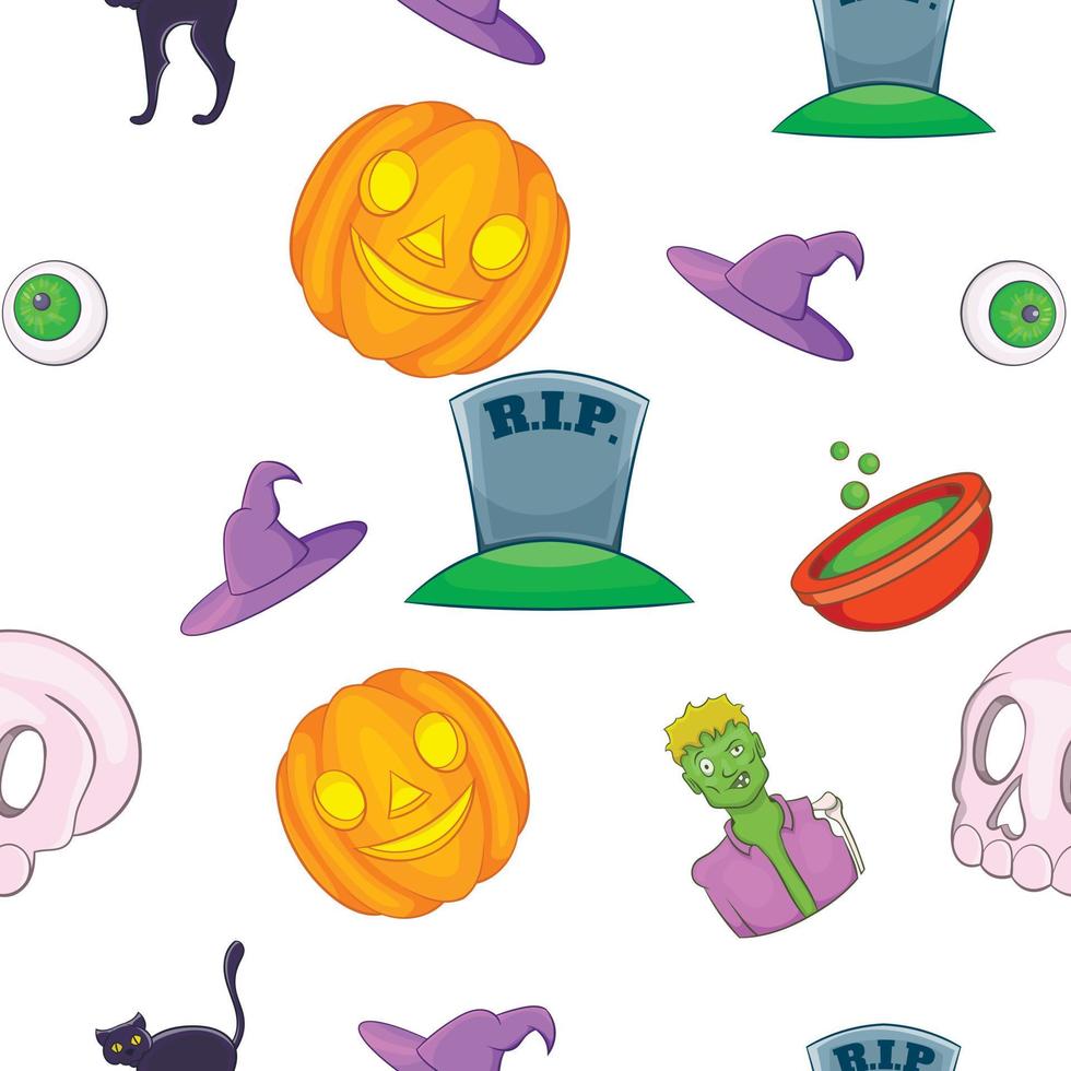 halloween-patroon, cartoonstijl vector