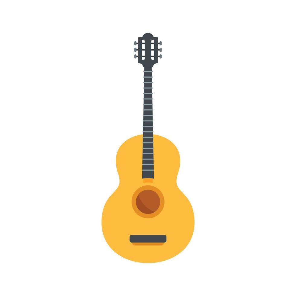Mexicaans traditioneel gitaar icoon vlak geïsoleerd vector