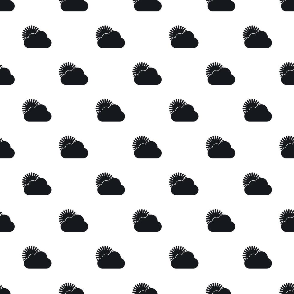 zon achter wolken patroon, gemakkelijk stijl vector