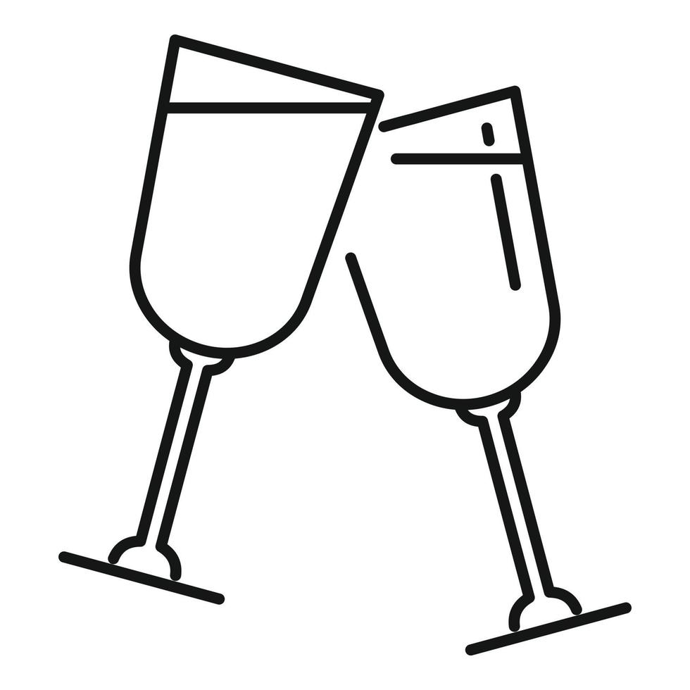 alcohol drinken icoon schets vector. glas geroosterd brood vector