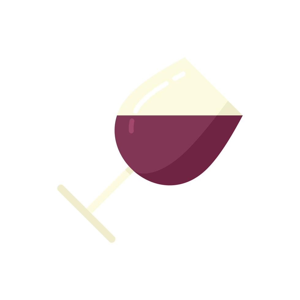 voor de helft wijn glas icoon vlak geïsoleerd vector