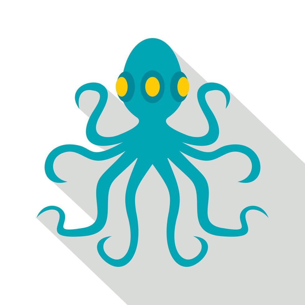 Octopus, icoon, vlak stijl vector