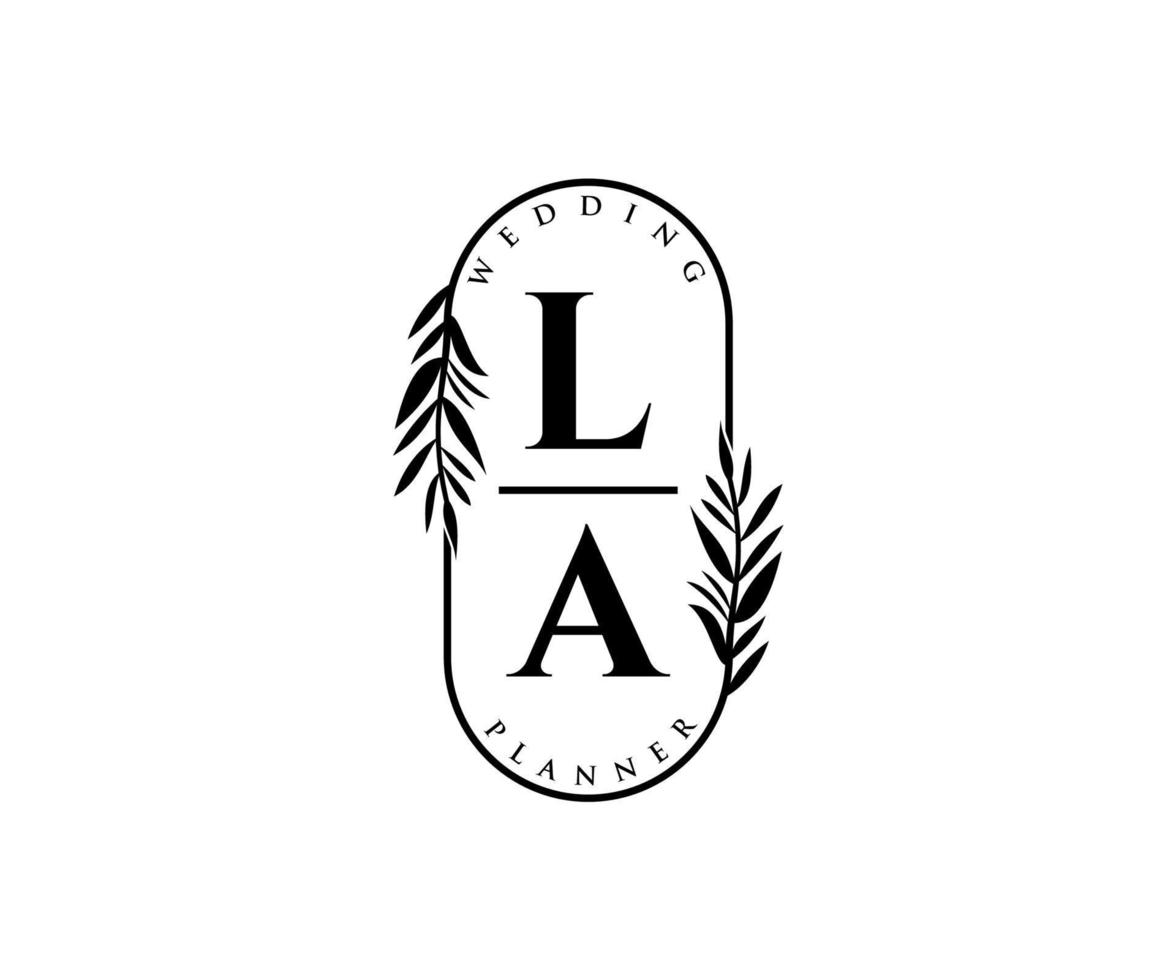 la initialen brief bruiloft monogram logos verzameling, hand- getrokken modern minimalistisch en bloemen Sjablonen voor uitnodiging kaarten, opslaan de datum, elegant identiteit voor restaurant, boetiek, cafe in vector