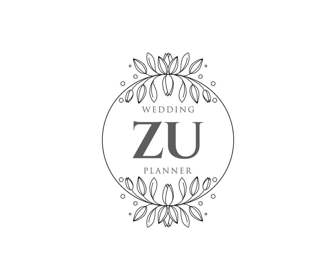 zu initialen brief bruiloft monogram logos verzameling, hand- getrokken modern minimalistisch en bloemen Sjablonen voor uitnodiging kaarten, opslaan de datum, elegant identiteit voor restaurant, boetiek, cafe in vector