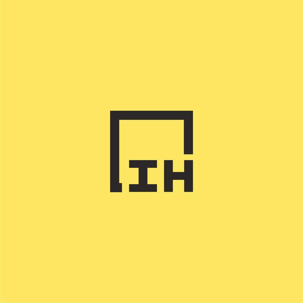 ih eerste monogram logo met plein stijl ontwerp vector