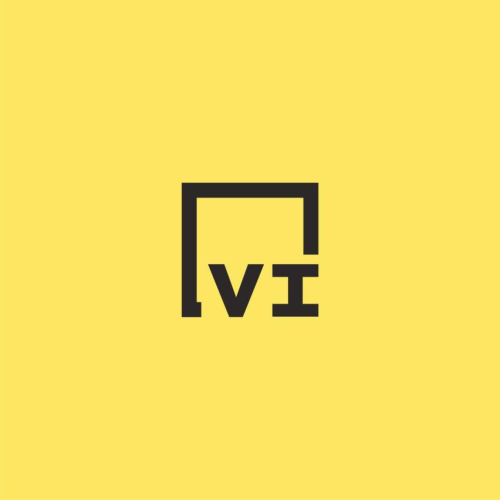 vi eerste monogram logo met plein stijl ontwerp vector