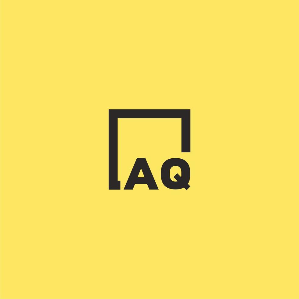 aq eerste monogram logo met plein stijl ontwerp vector