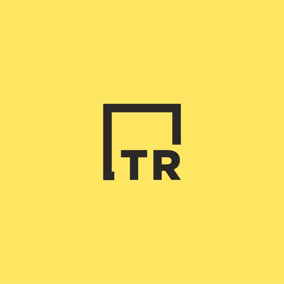 tr eerste monogram logo met plein stijl ontwerp vector