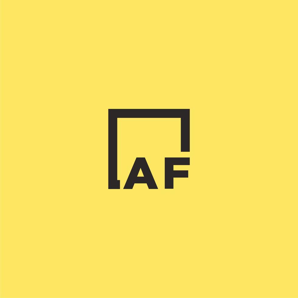 af eerste monogram logo met plein stijl ontwerp vector