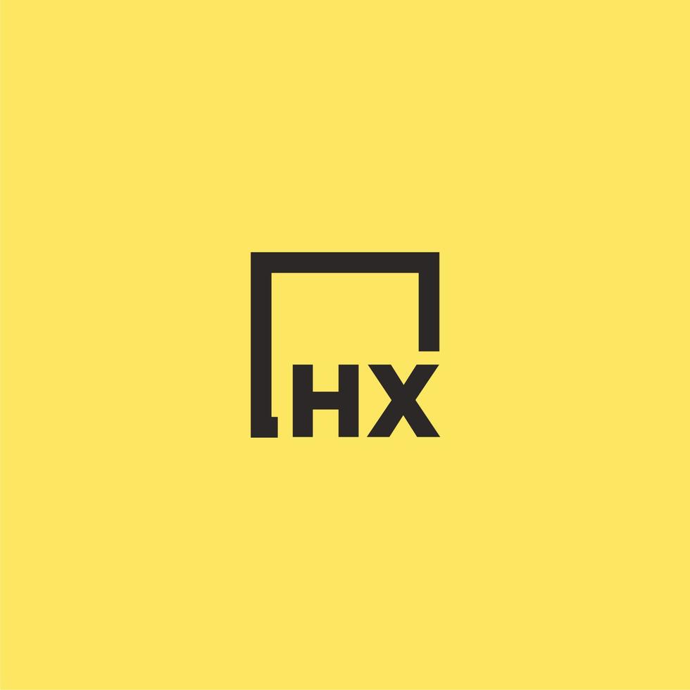 hx eerste monogram logo met plein stijl ontwerp vector