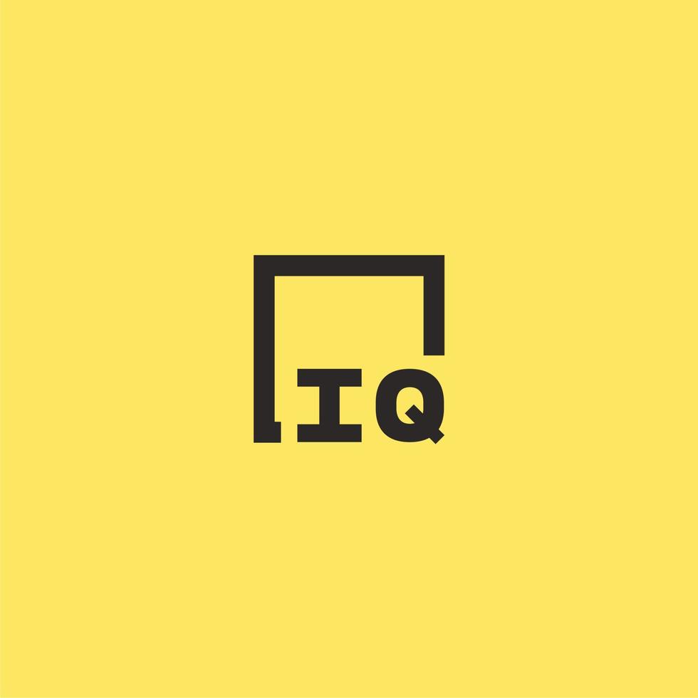 iq eerste monogram logo met plein stijl ontwerp vector