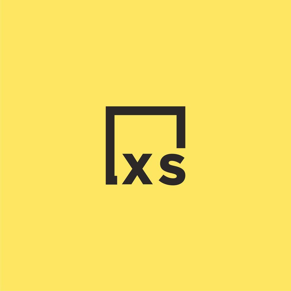 xs eerste monogram logo met plein stijl ontwerp vector